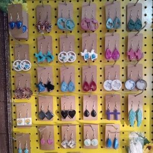 Handcrafted resin earrings